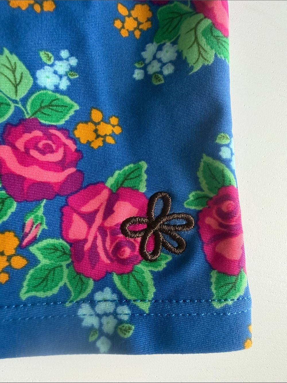 Matilda Jane Blue Floral Rashguard with Pink Polka Dot Yoke Sz 12 EU - Picture 13 of 13